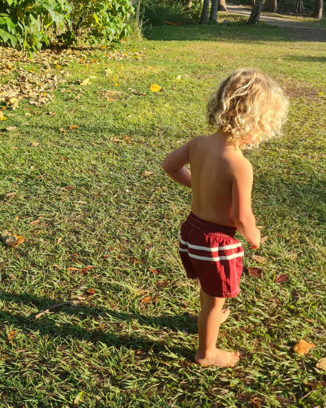 Kids Board Shorts, Vintage Red - We Are Cambe -Swimwear