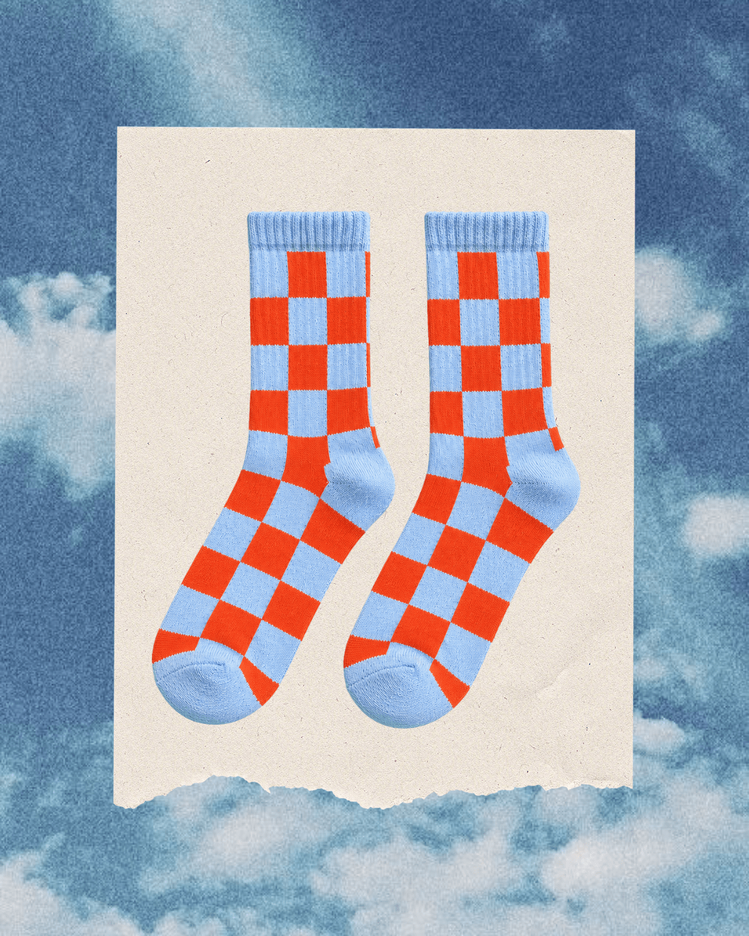 Crew Sock, Check Blue - We Are Cambe